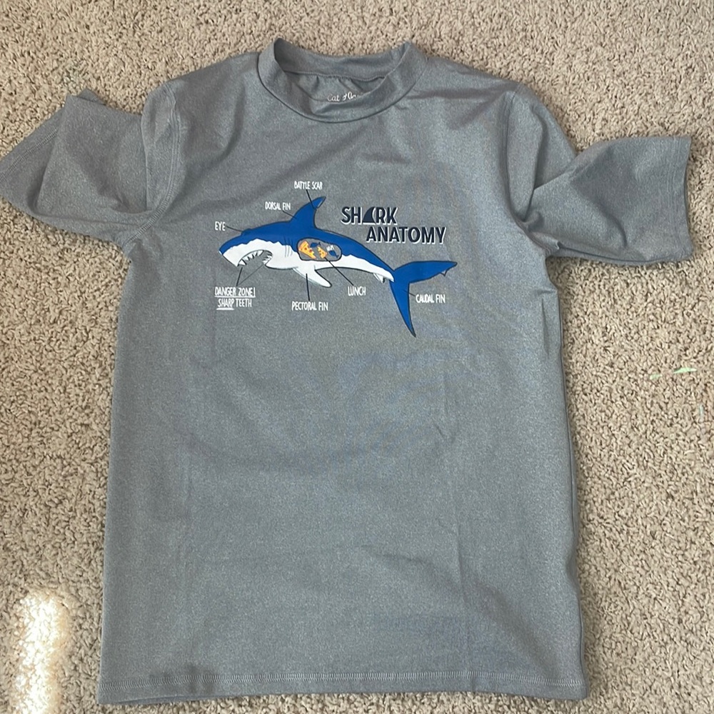 Cat and Jack Swim Shirt - Youth XL - Grey Shark - Good Condition